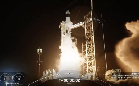 SpaceX Fram2 Mission Lifts Off, First Private Flight Over Earth's Poles