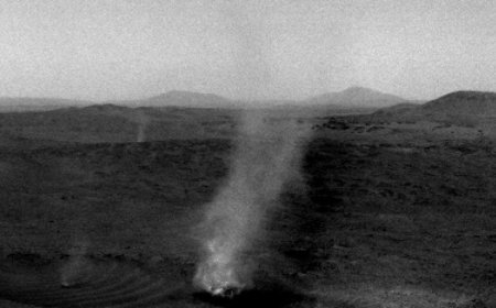 NASA's Perseverance Rover Captures One Dust Devil Devouring Another