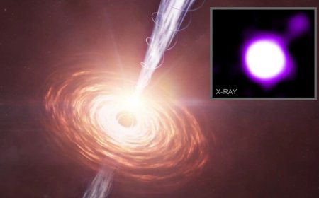 NASA’s Chandra Spots Unexpectedly Strong Jet from Distant Black Hole at Cosmic Noon