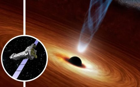 Supermassive Black Hole Burps Matter at Near-Light Speeds After Consuming Gas Too Fast