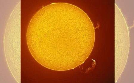 Researcher Photographs Giant Solar Tornado and Massive Plasma Eruption at the Same Time