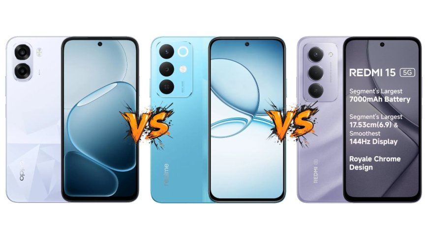Oppo K14x 5G vs Realme Narzo 90x 5G vs Redmi 15 5G: Price in India, Specifications and Features Compared